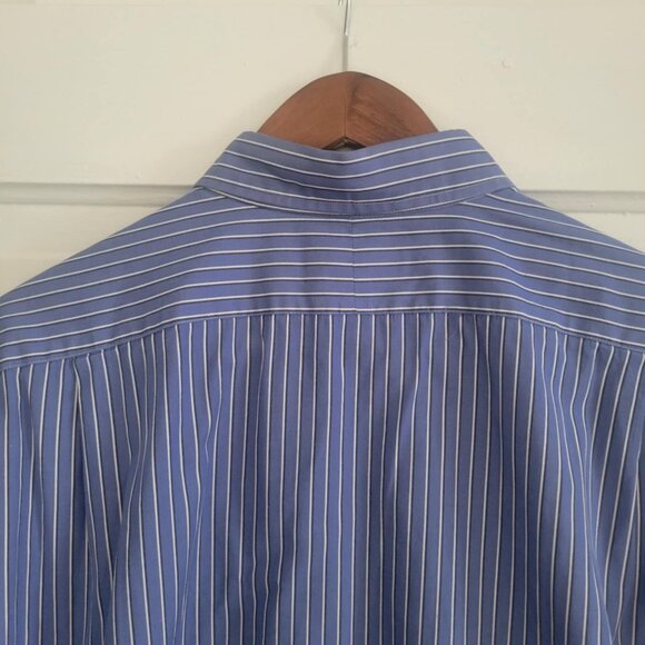 Men's Polo Ralph Lauren Blue and white dress shirt - Picture 5 of 6